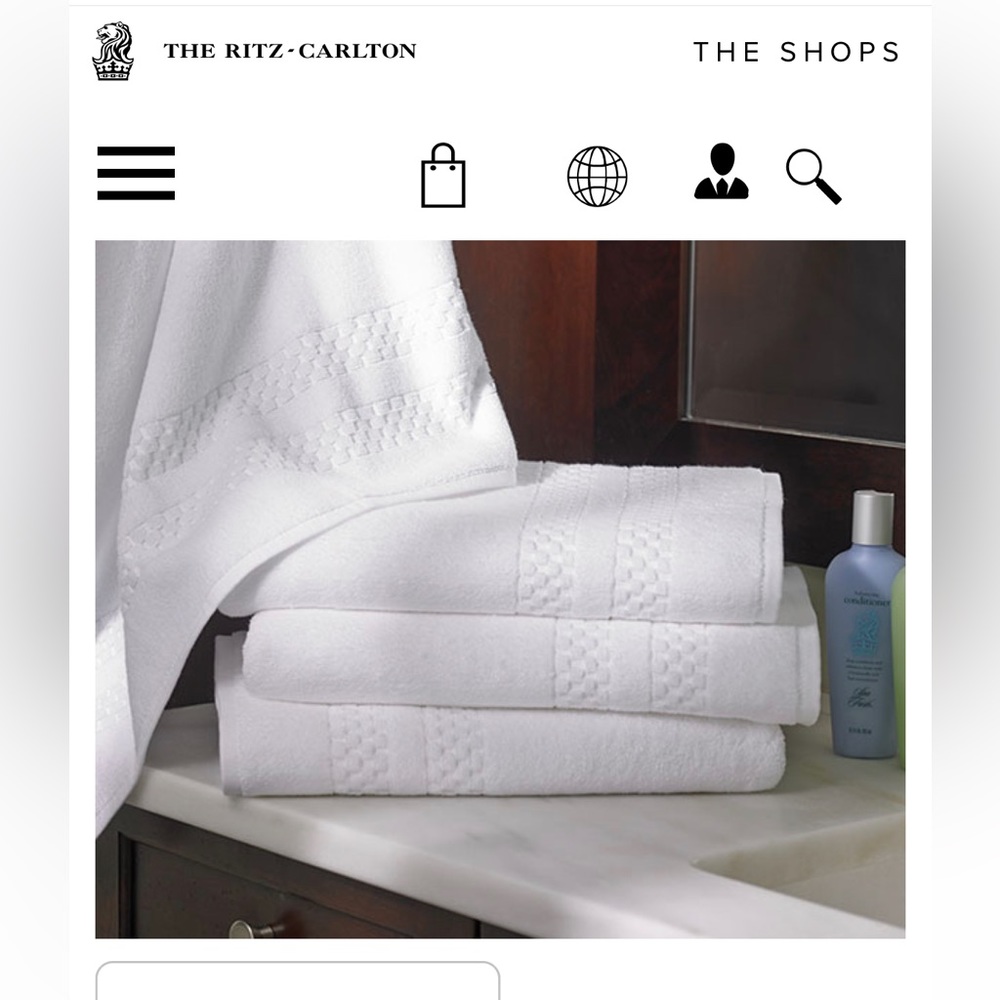 Set of 4 towels - Ritz Carlton bath towels - white